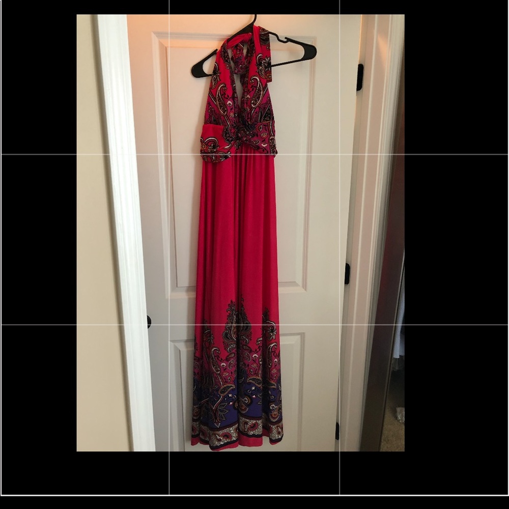 Floor length halter dress
